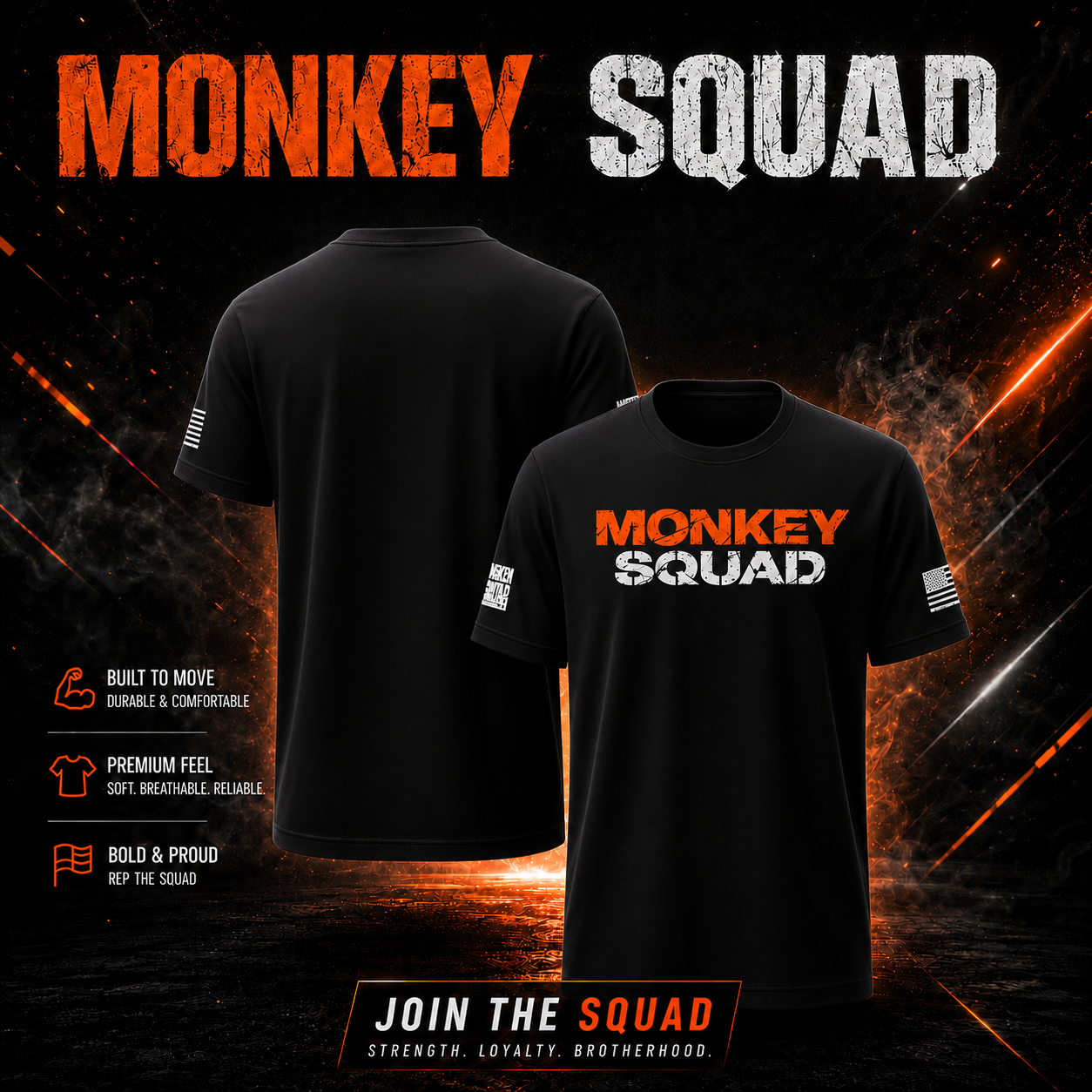 Monkey Squad Orange T-shirt