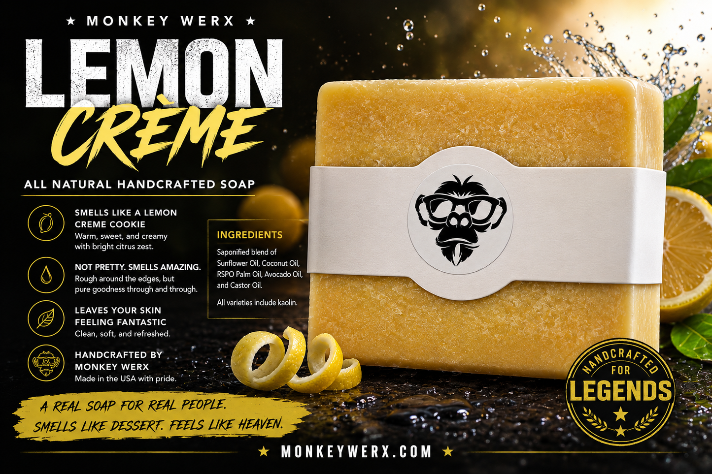 Lemon Creme Handcrafted Soap
