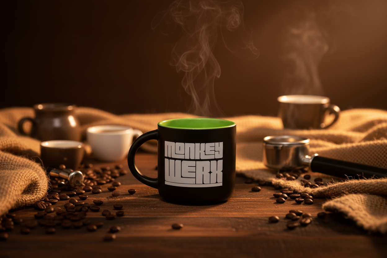 Monkey Werx Coffee Mug - Lime Green