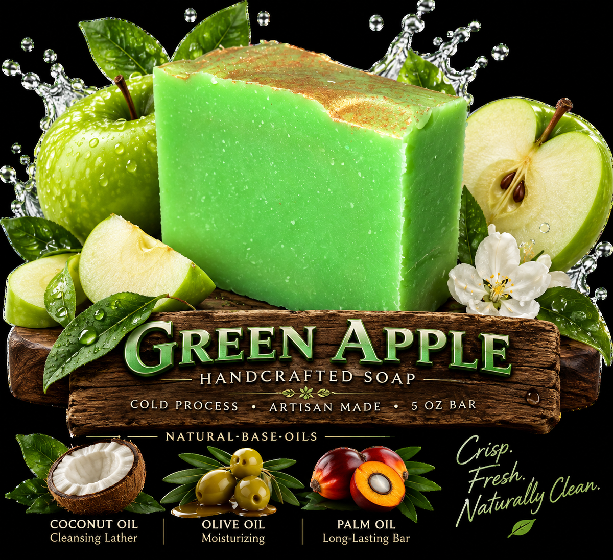 Green Apple Cold Process Artisan Soap