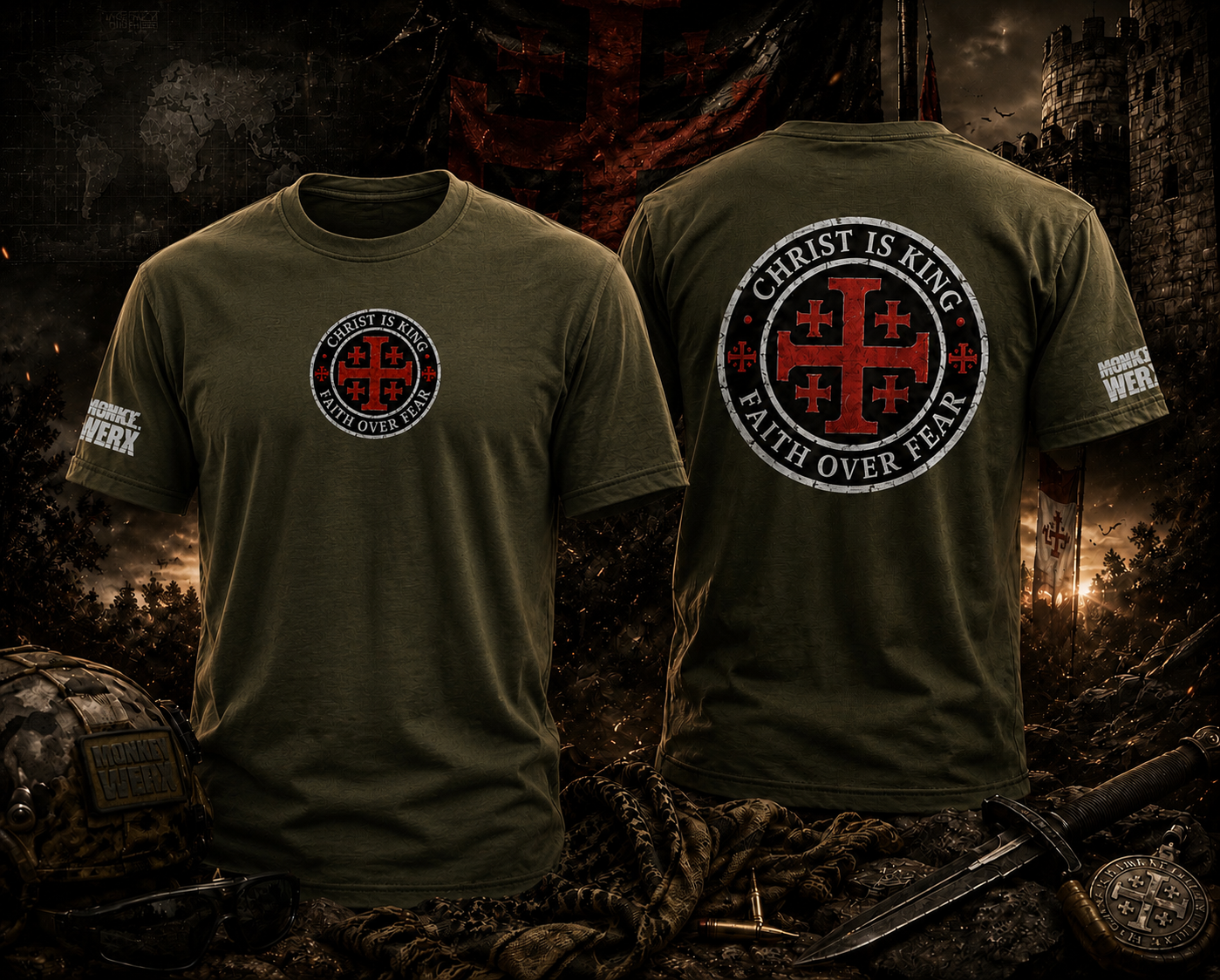 MonkeyWerx “Christ Is King - Faith Over Fear” Tee