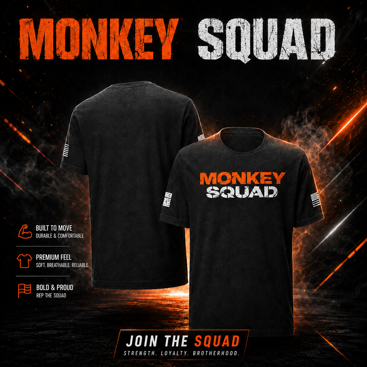 Monkey Squad Orange T-shirt