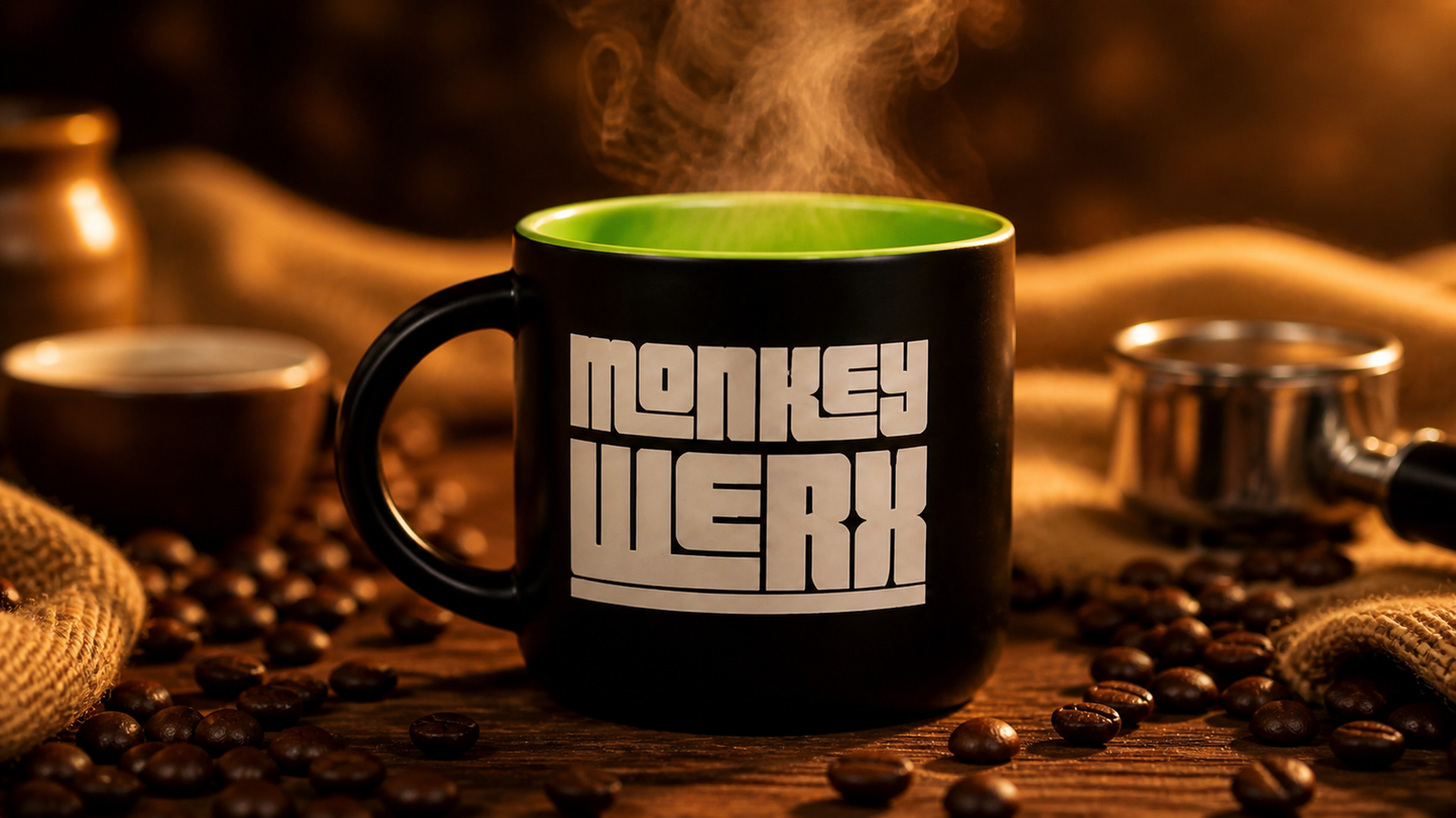 Monkey Werx Coffee Mug - Lime Green