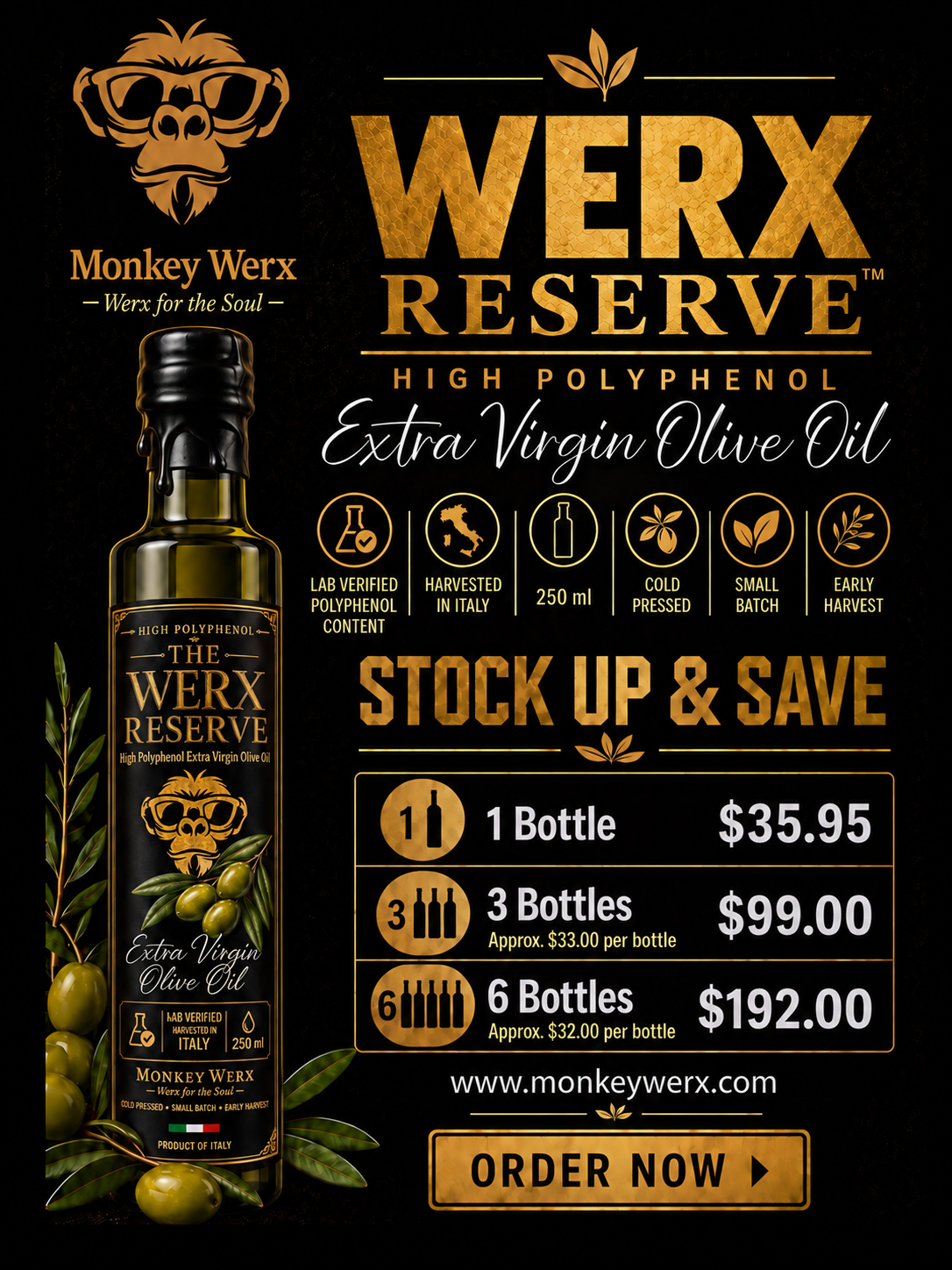 Werx Reserve - High-Polyphenol Extra Virgin Olive Oil